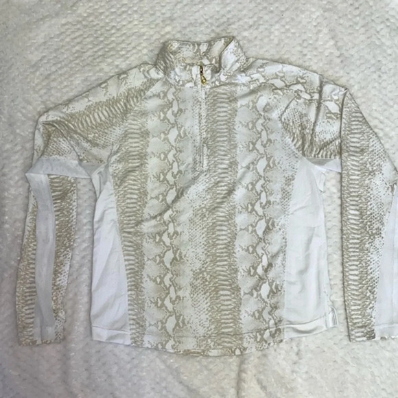 SanSoleil Sun Proof UPF 50 Golf Long Sleeve Snake Skin Top - Picture 3 of 12